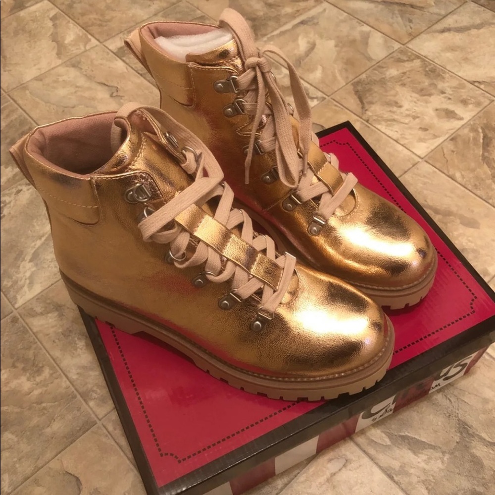 Rose gold boots 9.5